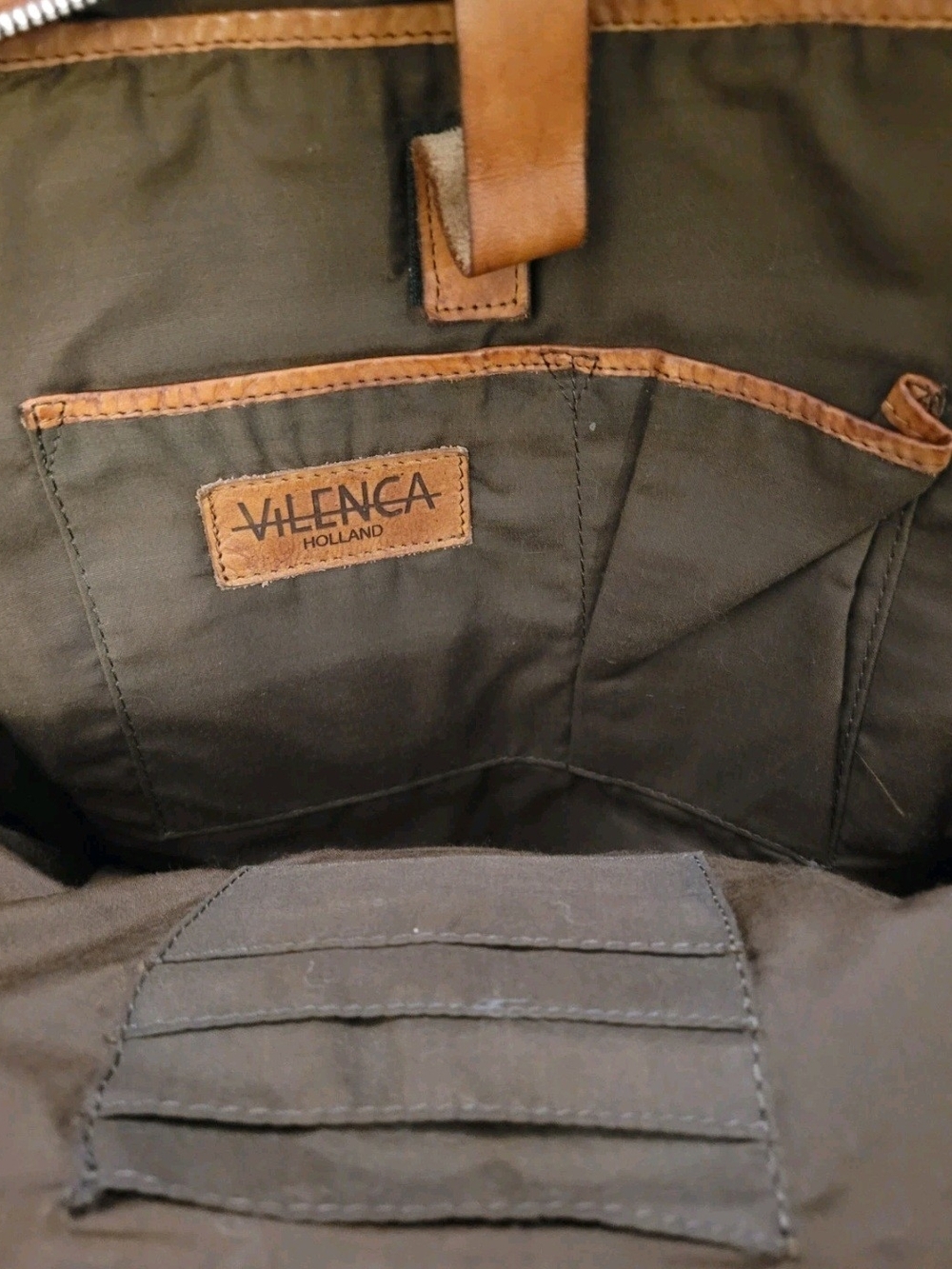 Vilenca Holland Genuine Leather Backpack Cognac Brown Distressed Travel Bag - Picture 3 of 8
